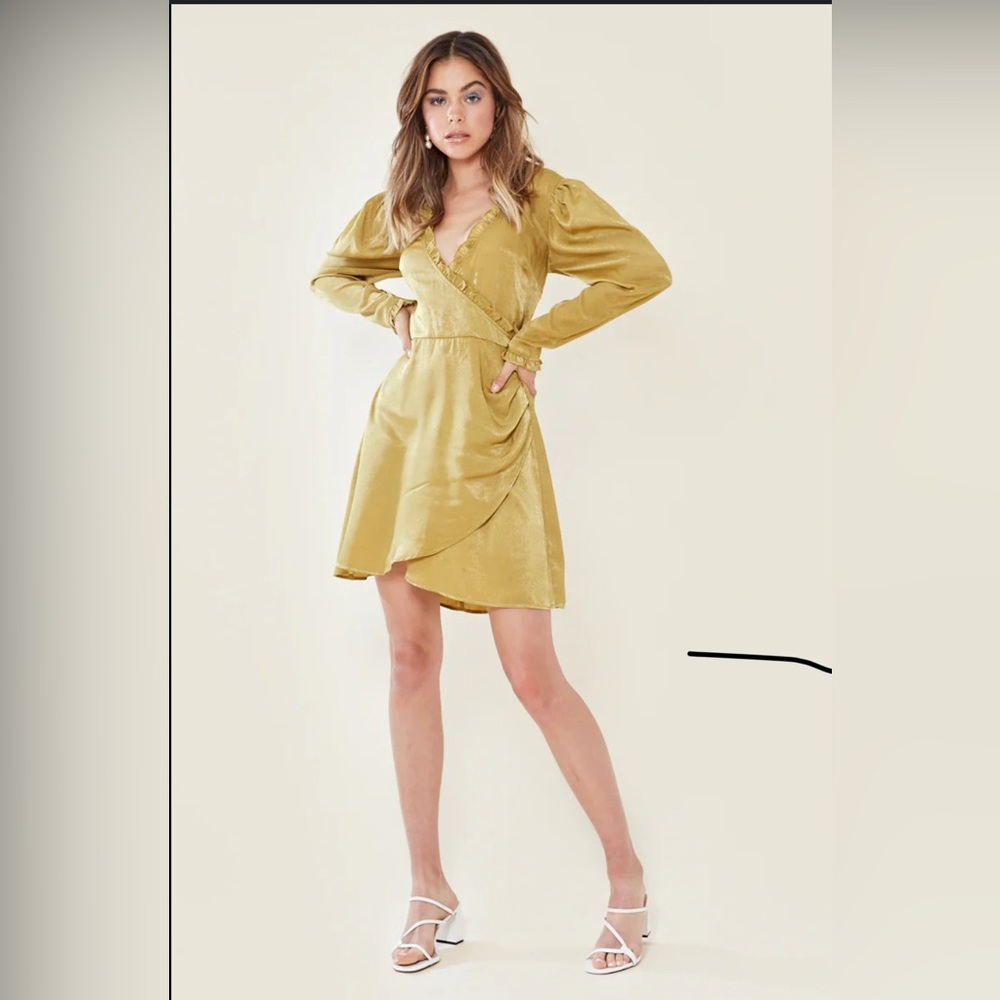 Neon Rose Gold Dress with Ruffle Accents